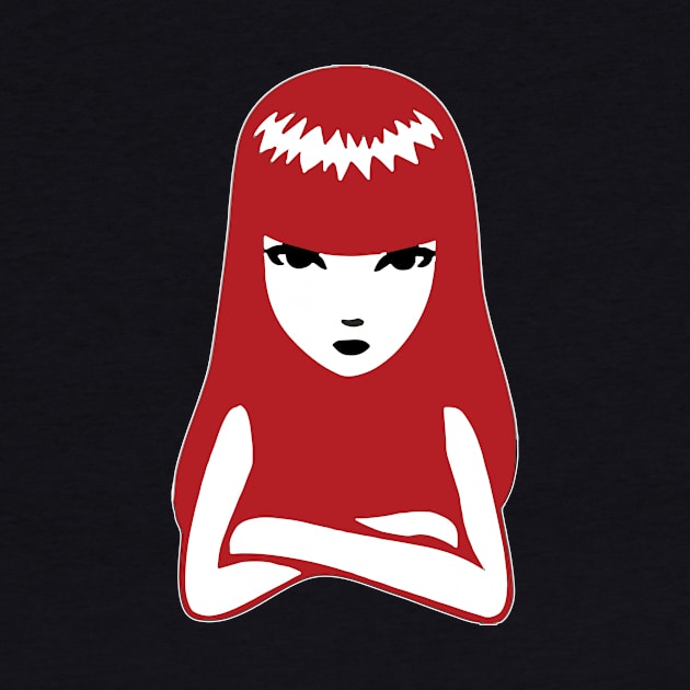 Emily Strange Gothic Red Hair by Prolifictees